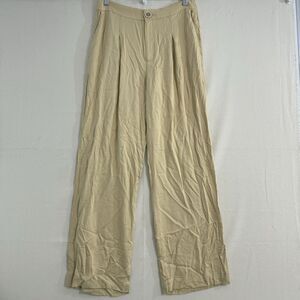 Esquire Women High Rise Wide Leg Pants EU 40 Beige Lightweight Soft